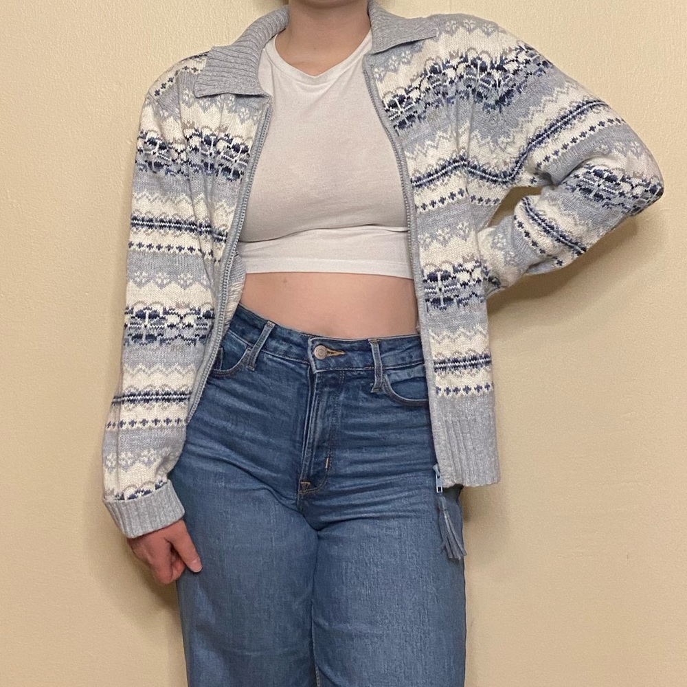 Light blue tiara sweater